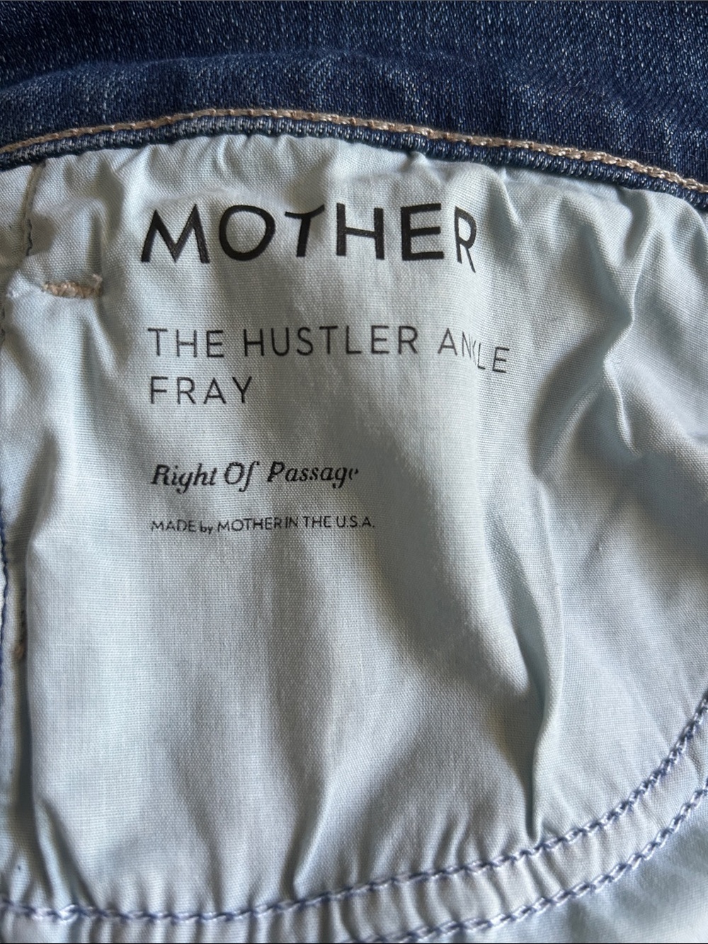 Mother Hustler ankle fray jeans right of passage wash size 32 - Picture 5 of 13